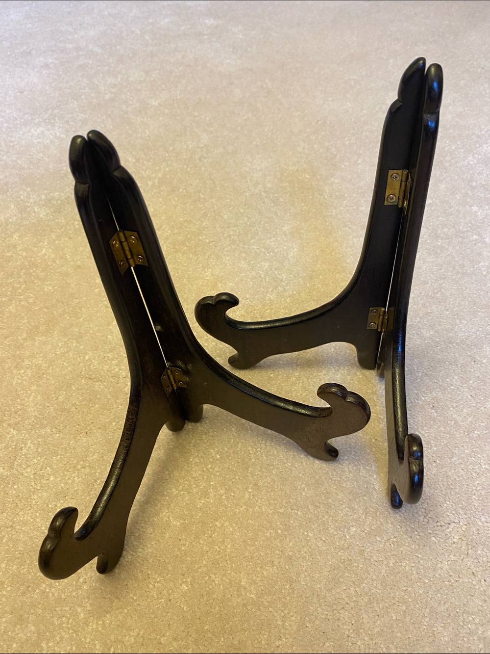 8" Set of 2 Easel Plate Holder Wooden Folding Display Stands Brown